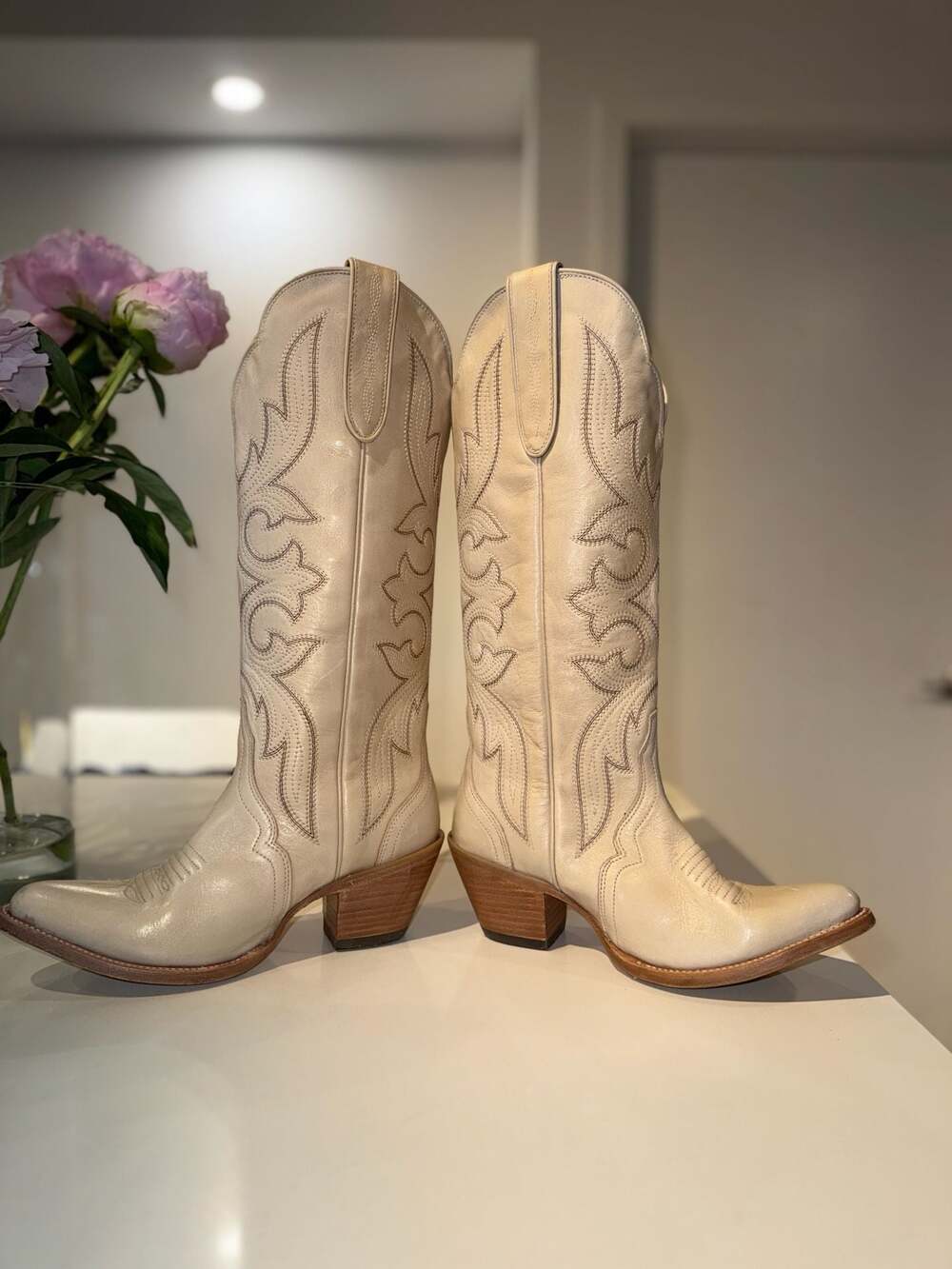 Ariat Western Cowgirl Boots Women's Size 7B Style 10044412 White Leather - Picture 5 of 15